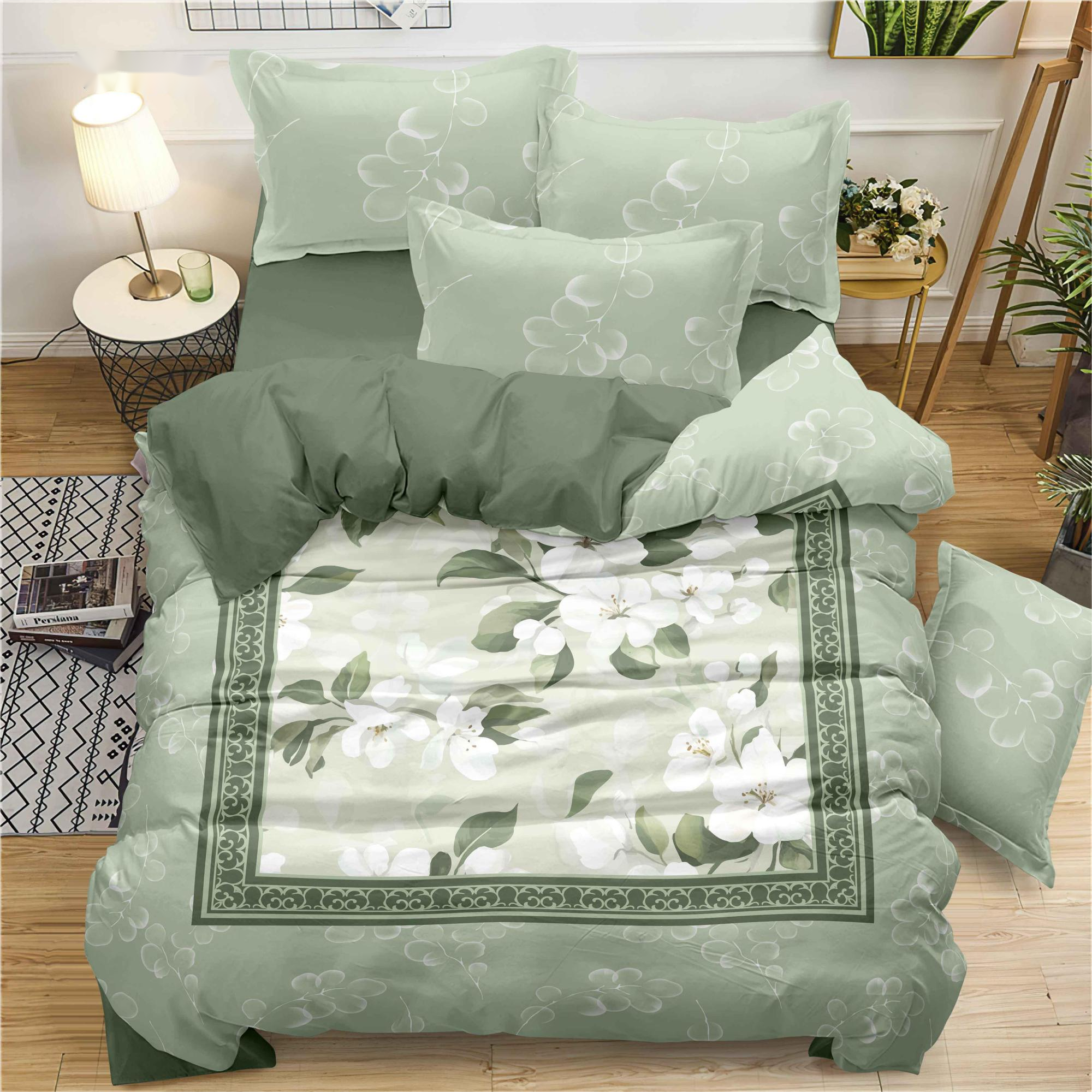 Elegante Blumen digitale gedruckte Bettblatt Set lebendig