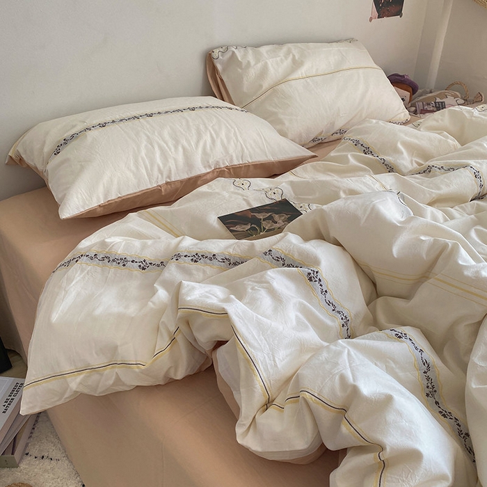 Reines Baumwollbettblatt Set Weich bequeme Bettwäsche