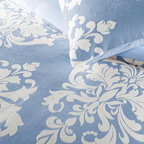Ausbrenner-bedruckte Flanell-Winterdecke, böhmische Plüschdecke mit ultraweicher Mikrofaser-Rückseite, warme Ganzjahresbettwäsche